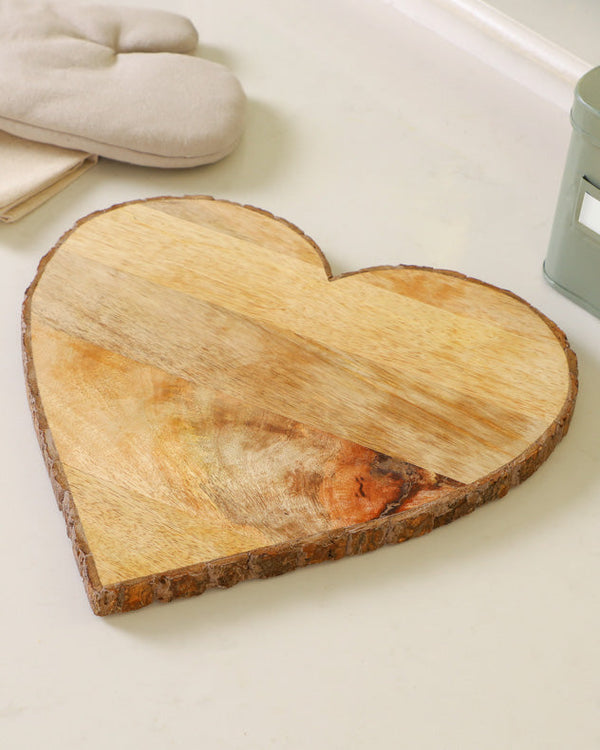 Dibor Heart Shaped Wooden Cheese Board