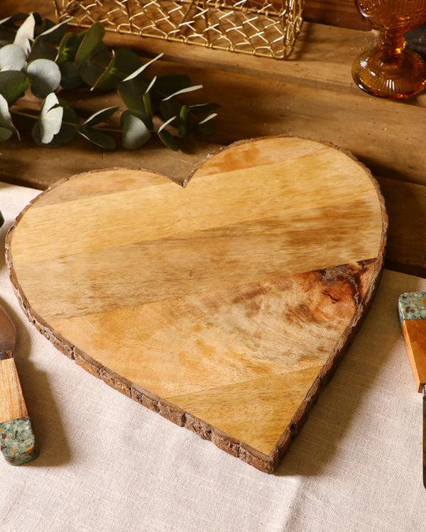 dibor Heart Shaped Wooden Cheese Board