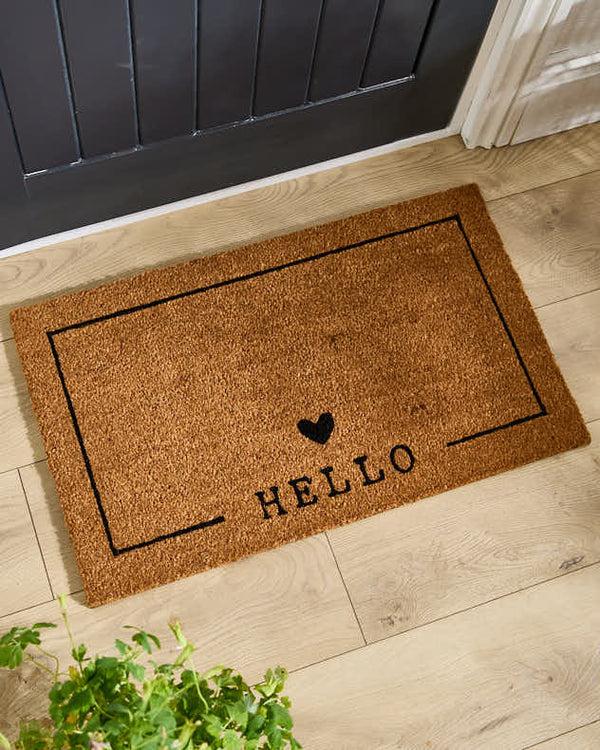 Dibor Hello Heart Natural Coir Doormat