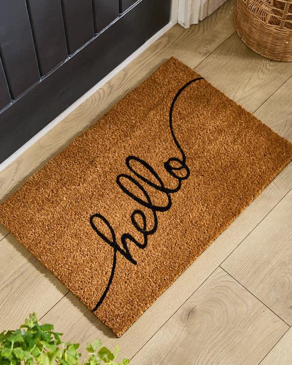 dibor Hello Natural Coir Doormat