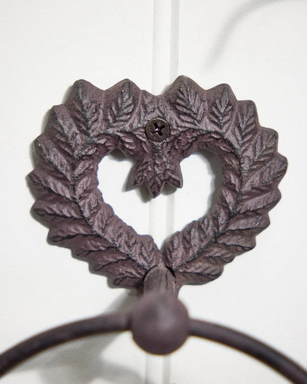 dibor Isabelle Brown Heart Shaped Towel Ring