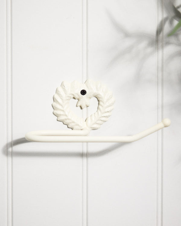 Dibor Isabelle Ivory Heart Toilet Roll Holder
