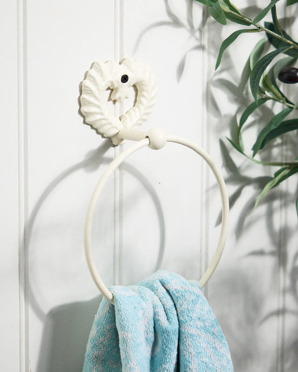 dibor Isabelle Ivory Heart Towel Ring