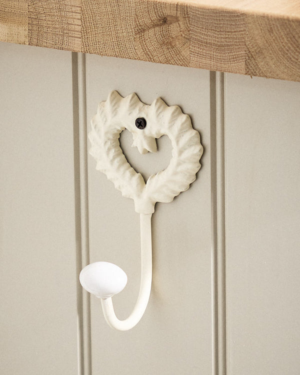 Dibor Isabelle Ivory Heart Wall Hook