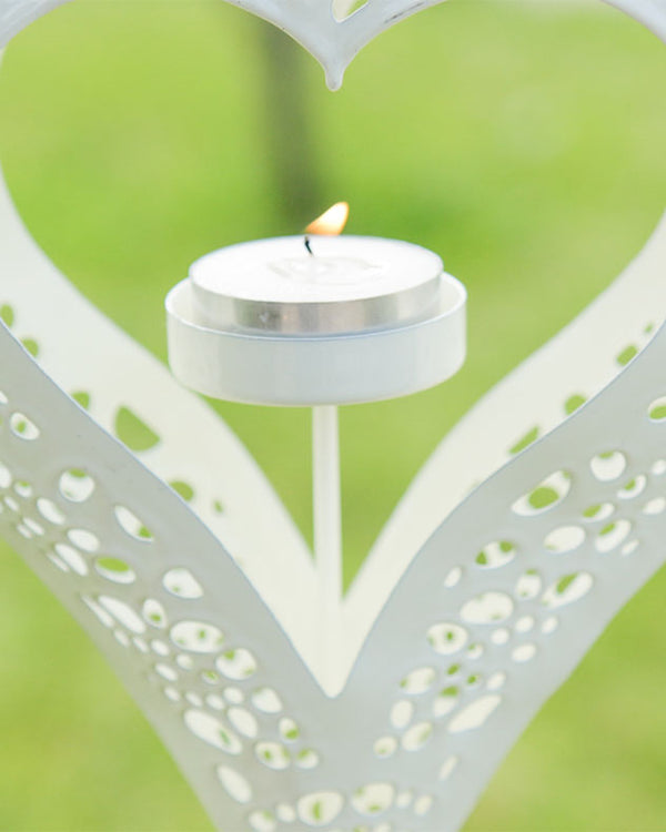 Dibor Ivory Heart Hanging Candle Holder