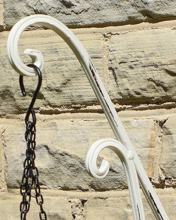 Dibor Ivory White Hanging Basket Bracket
