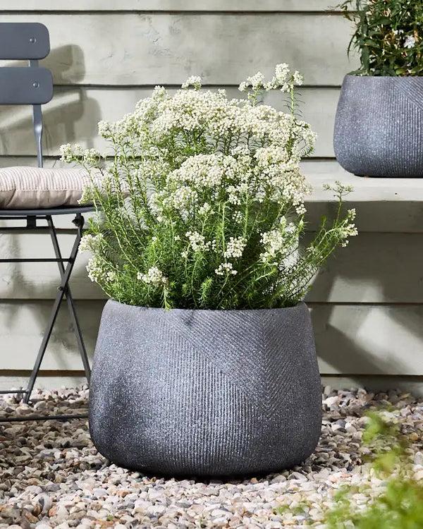 Dibor Kalo Grey Striped Planter Collection