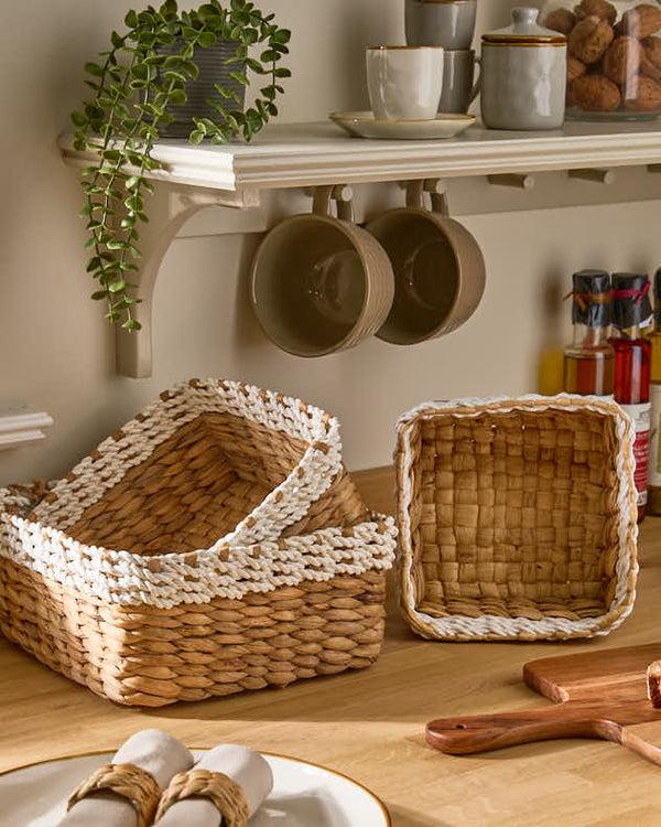 dibor Kano Set of 3 Water Hyacinth Storage Baskets