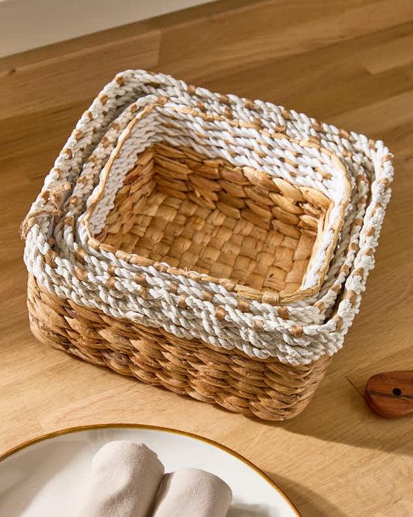 Dibor Kano Set Of 3 Water Hyacinth Storage Baskets