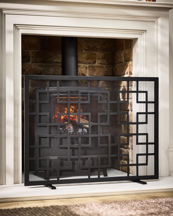 dibor Kensington Matte Black Fire Screen