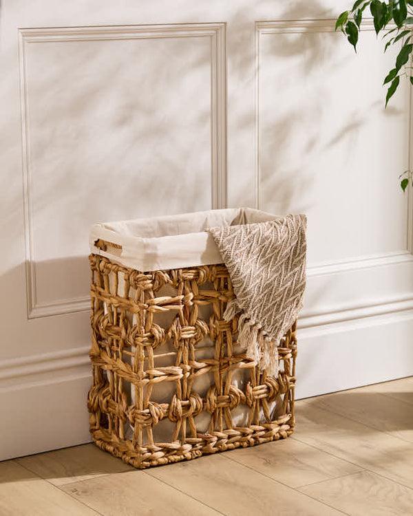 Dibor Lakelyn Water Hyacinth Lined Basket