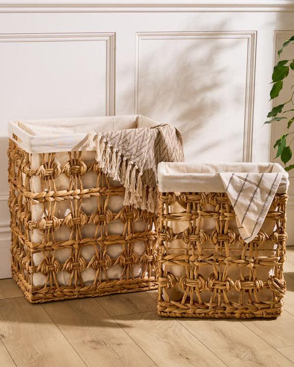 dibor Lakelyn Water Hyacinth Lined Basket