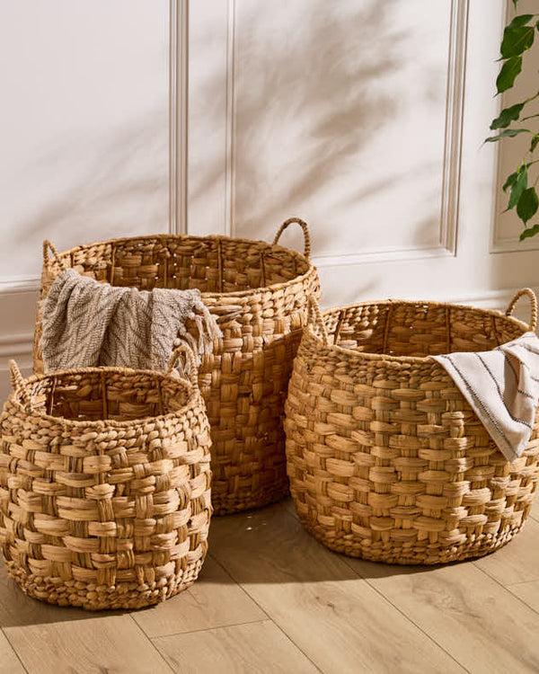dibor Lakelyn Water Hyacinth Round Basket