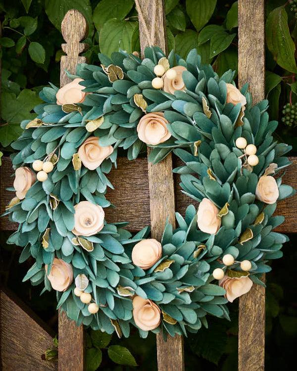 dibor Lambeth Pastel Rose Spring Wreath 35cm