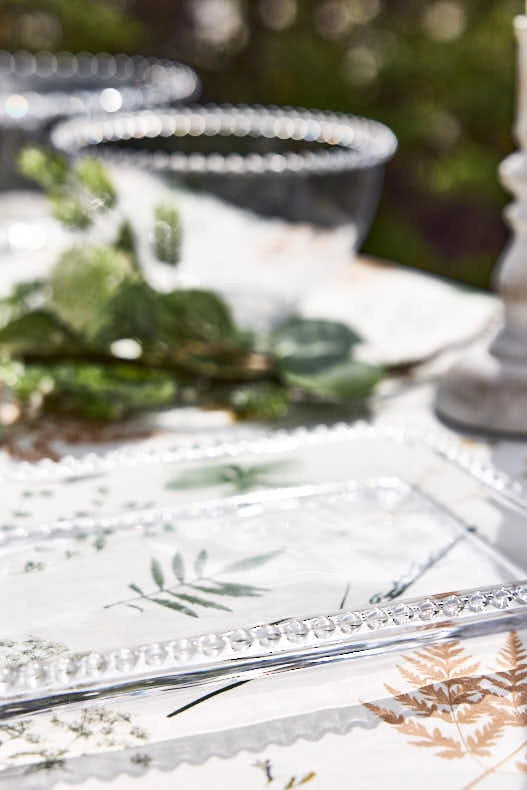 Dibor Large Bella Perle Glass Serving Platter