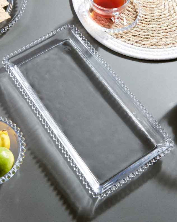 dibor Large Bella Perle Glass Serving Platter