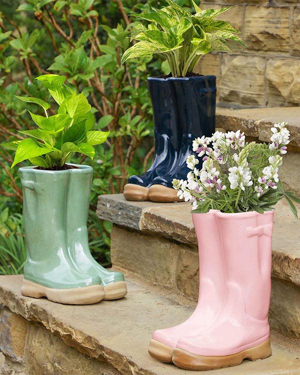 Dibor Large Ceramic Welly Boot Planters