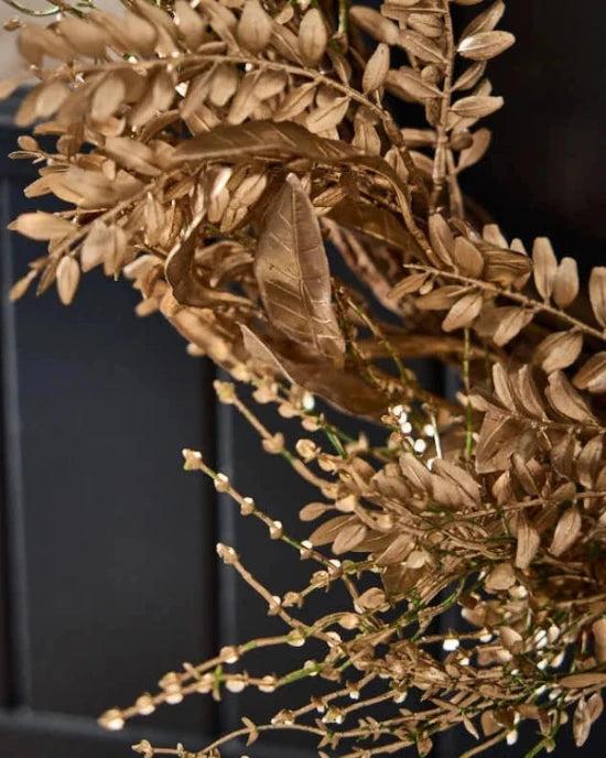 Dibor Large Champagne Gold Laurel Wreath