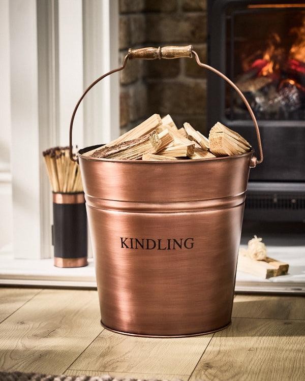 dibor Large Copper Kindling Bucket