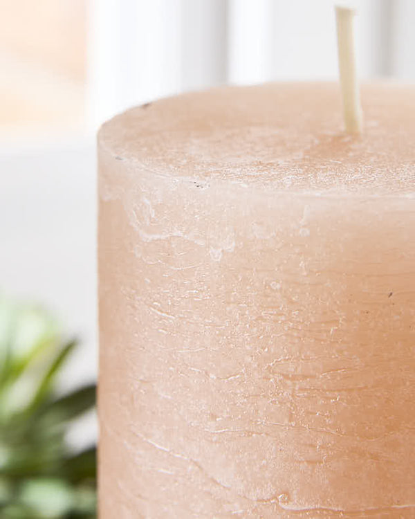 Dibor Large Cream Rustic Pillar Candle