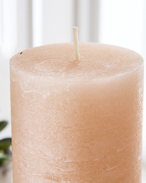 Dibor Large Cream Rustic Pillar Candle