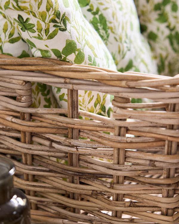 Dibor Large Grey Rattan Storage Basket