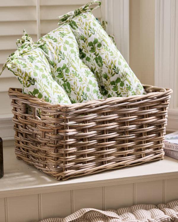 dibor Large Grey Rattan Storage Basket