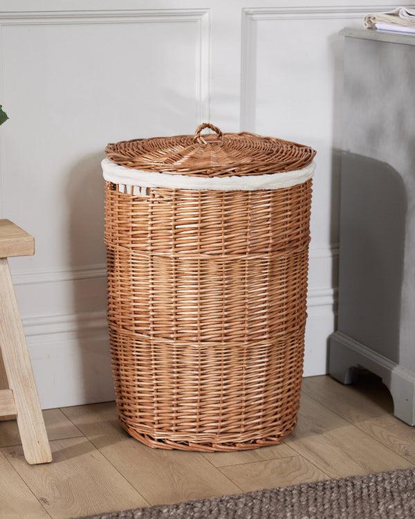 dibor Large Lined Wicker Storage Basket