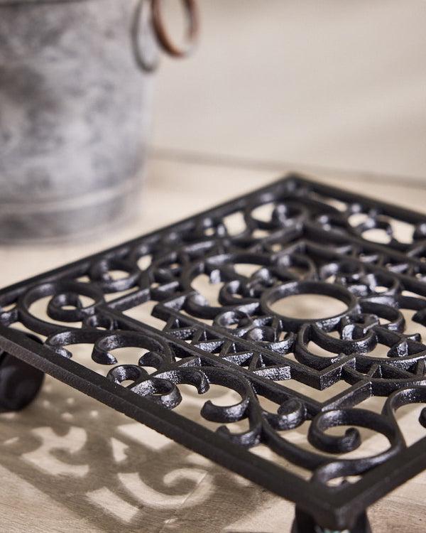 Dibor Large Ornate Rolling Plant Stand