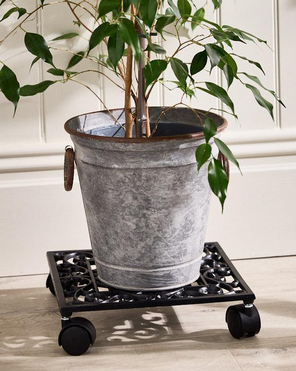 dibor Large Ornate Rolling Plant Stand