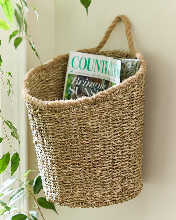 dibor Large Rope Finish Seagrass Wall Basket