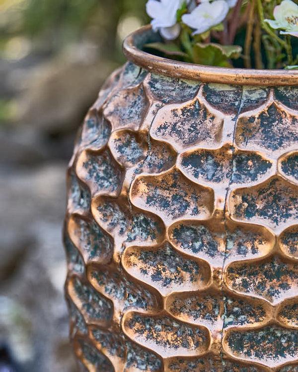 Dibor Large Textured Gold Planter