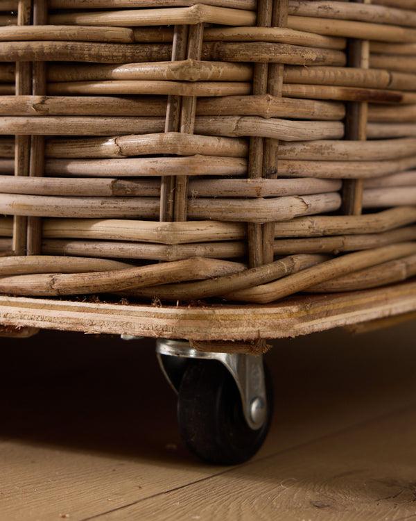 Dibor Large Wheeled Wicker Log Basket