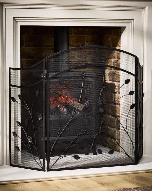 dibor Leaf Vine Three Fold Fire Screen