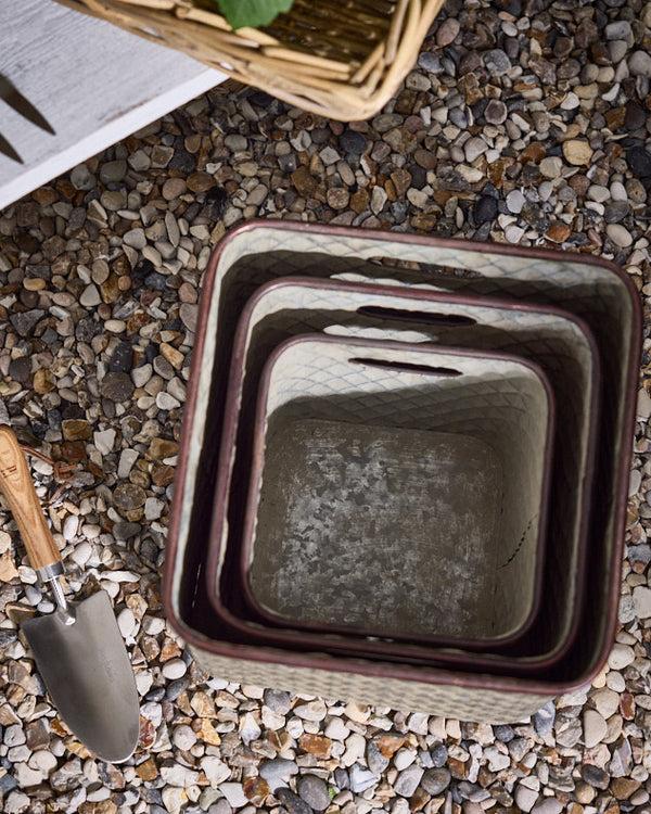 Dibor Levene Set Of 3 Embossed Planters