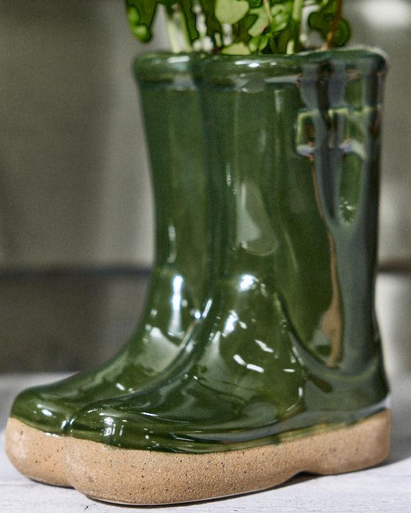Dibor Little & Large Green Welly Boot Plant Pots