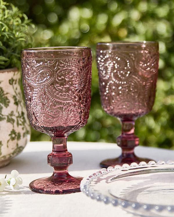 dibor Lugo Paisley Amethyst Wine Glass