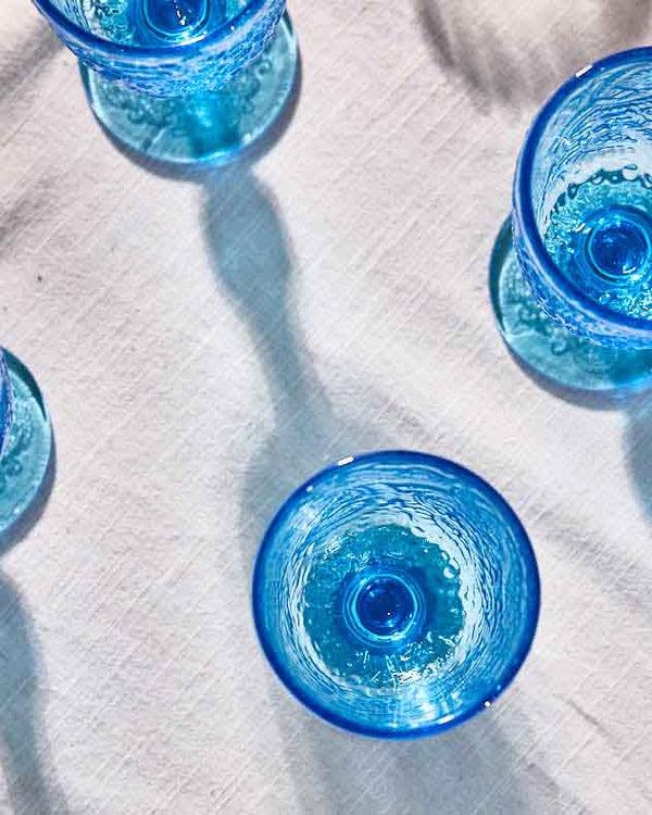 Dibor Lugo Paisley Bright Blue Wine Glass