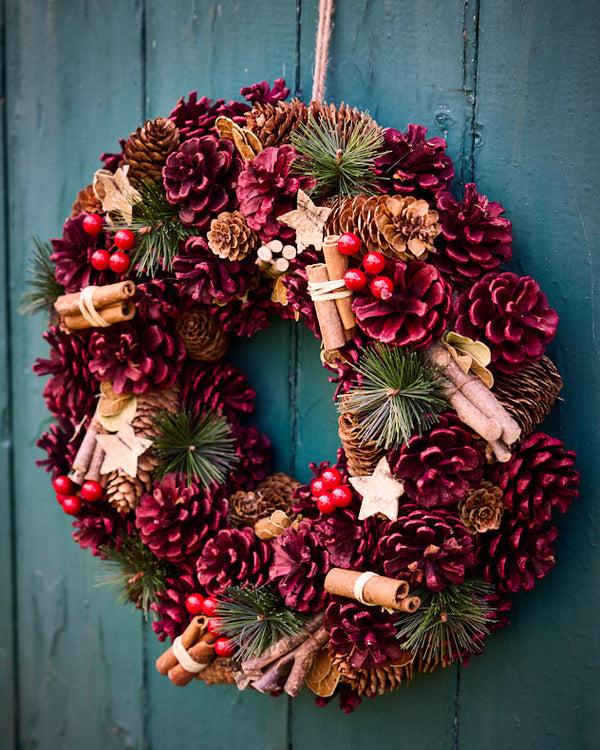 Dibor Luxury Cinnamon Pine Door Wreath 38cm