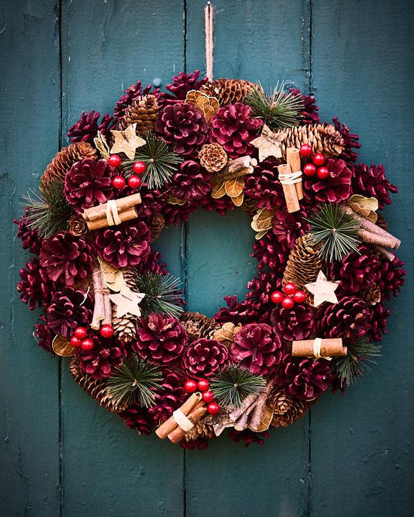 Dibor Luxury Cinnamon Pine Door Wreath 38cm