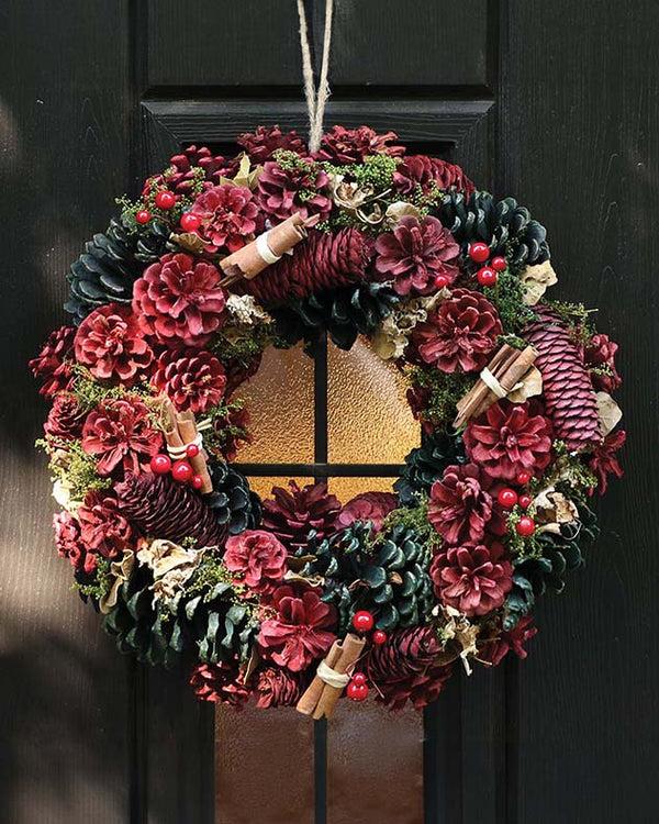 dibor Luxury Cinnamon Pine Door Wreath 38cm