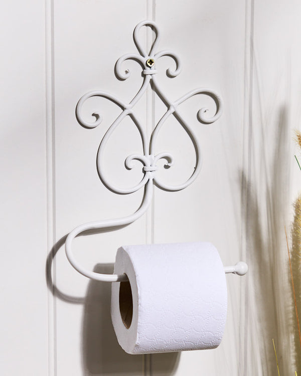 dibor Lyon White Iron Wall Toilet Roll Holder