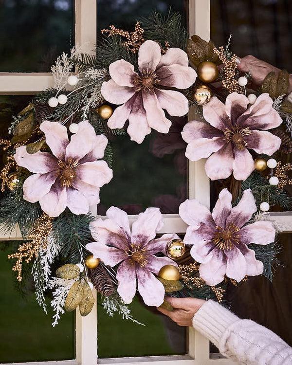dibor Magnolia Blush Wreath 55cm