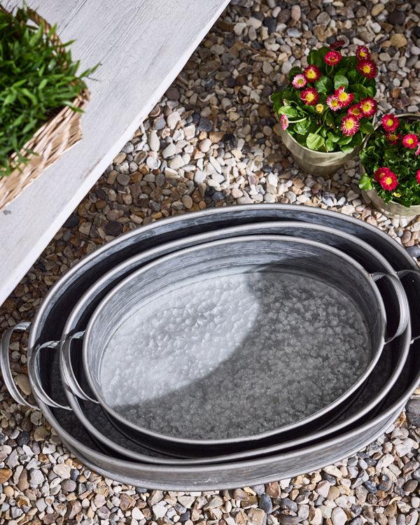 Dibor Malvern Set Of 3 Metal Tub Planters