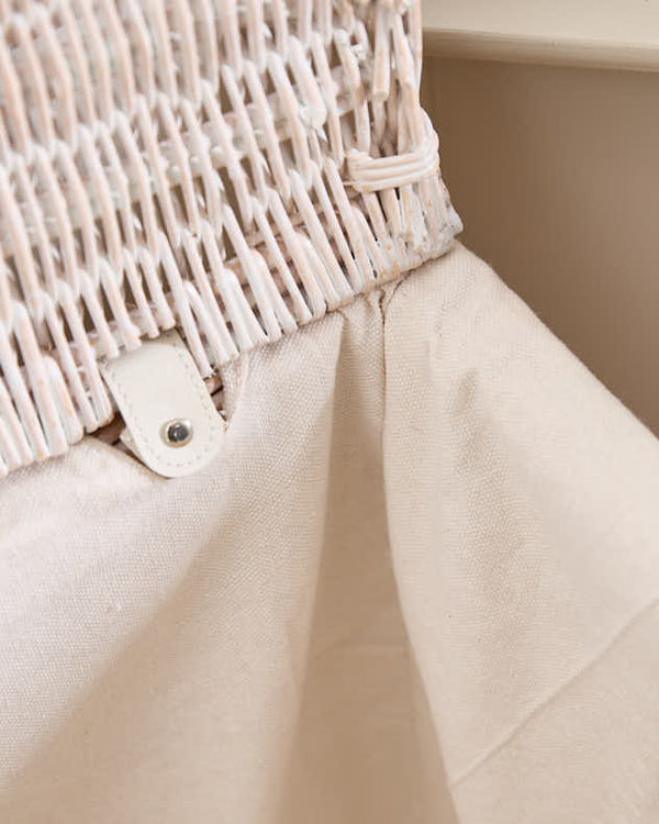 Dibor Medium Lined Wicker Laundry Basket