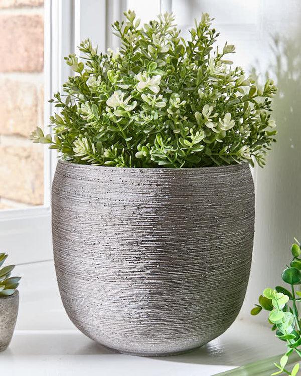 dibor Mesiac Rippled Grey Plant Pot