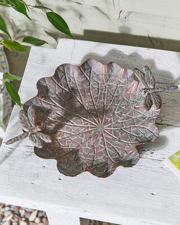 Dibor Metal Dragonfly Garden Dish
