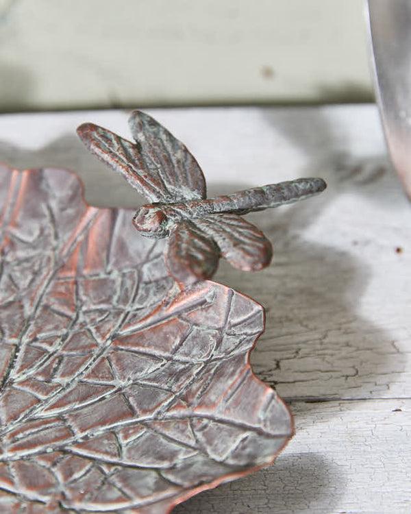 Dibor Metal Dragonfly Garden Dish