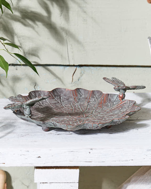 dibor Metal Dragonfly Garden Dish