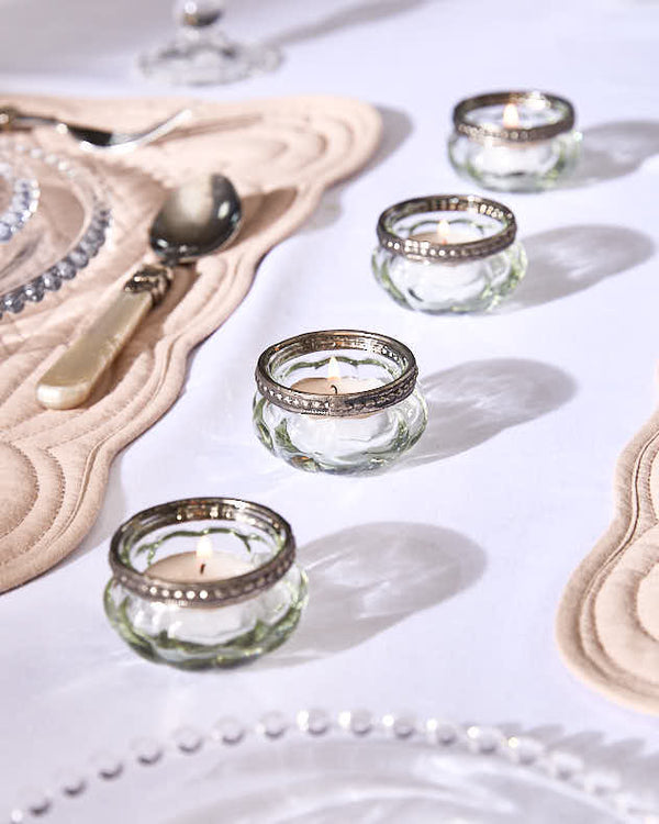 dibor Metal Rimmed Tea Light Holders
